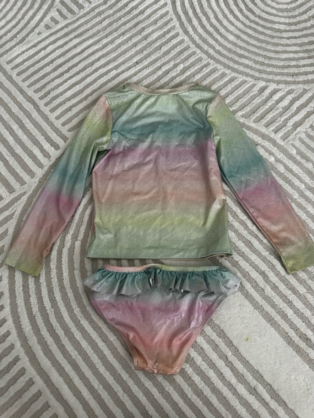 Girls Mermaid Ruffle Two-Piece Swimsuit - Picture 3 of 3